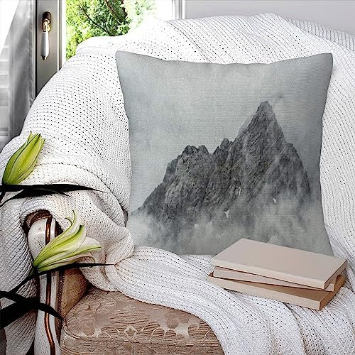 Kissenbezüge 45x45cm,Blue Blizzard Jade Dragon Snow Mountain Stadt Lijiang Yunnan China Foggy Snowboard,Dekorationskissenbezüge quadratisch weich Kissenbezüge für Couch Sofa Bett
