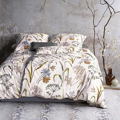Irisette Bettwäsche Edel-Feinbiber Natur Größe 155x220 cm (80x80 cm)
