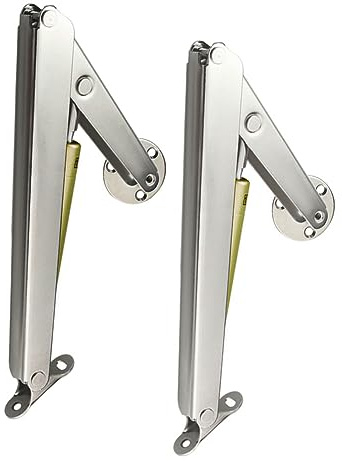 Gas Struts, Lokatall 2 Pack Lid Support Hinge Heavy Duty 80N/100N/150N/200N Safety Gas Spring Lid Stay Hydraulic Rod with Buffer Damper for Toy Box Chest Bench Cabinet Heavy Drop Lids (200N)