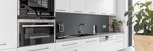 WALLando - Premium Spritzschutz Küchenrückwand PVC - Wandverkleidung aus Kunststoffplatten für die Küche - PVC Platte - Dunkelgrau (180x60cm)