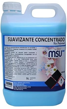 MSU - Suavizante Concentrado Para Ropa | Aroma Fresco y Duradero | Protege y Suaviza Tus Prendas | Neutraliza Alcalinidad y Cloro | Ideal para Lavado a Mano y Máquina, Tamaño 5.00 litros