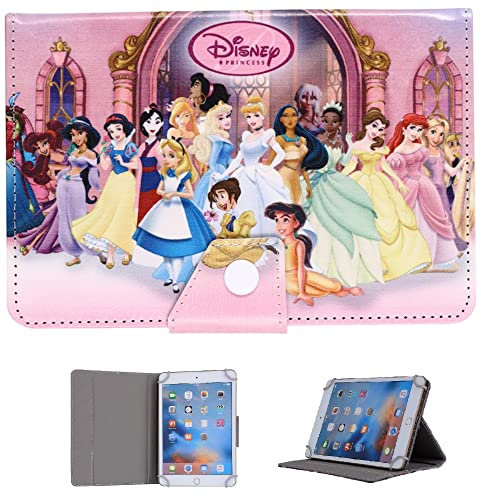 Case for 9-10.1 Inch Tablet, Leather Protective Cover for Fire HD 10, Huawei MediaPad T3/T5 10, Fusion5 10.1, Galaxy Tab A 10.1/Tab E 9.6, Lenovo Tab10 (All Princesses in Castle)
