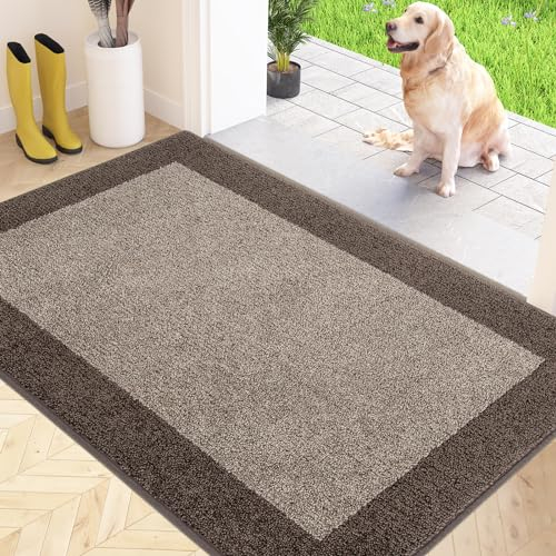 FCSDETAIL Schmutzfangmatte Innen 80 x 120 cm, rutschfeste Fußmatte, waschbar Sauberlaufmatte, absorbierend Fussmatte für Hund, Eingang, Haustür