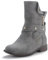 Queentina Damen Stiefeletten warm gefüttert Nieten Boots Biker Stiefel BH201 Grau 39