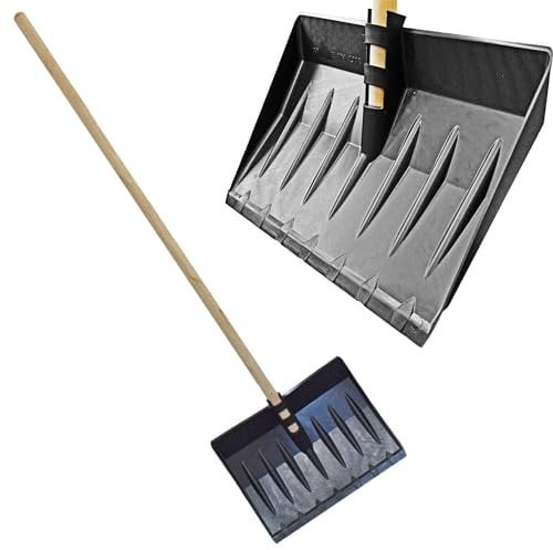 Strong Snow Shovel Spade With Long Wooden Handle For Clearing Garden, Driveways, Pathways, Snow & Debris (2)