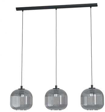 Generico Lustre moderne design verre fumé 3 lumières GL0420 pour salon, salon, salle à manger, chambre à coucher.