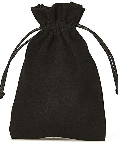 | 3 Samtsäckchen - 40x30 cm - Samtbeutel, Geschenkbeutel, Stoffbeutel, Nikolaus, Weihnachten, Advent, Dekoration (schwarz)