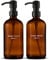 MaisoNovo Soap Dispenser 2-Piece Set | 16.9oz Amber Bottles with Gold Stainless Steel Pumps
