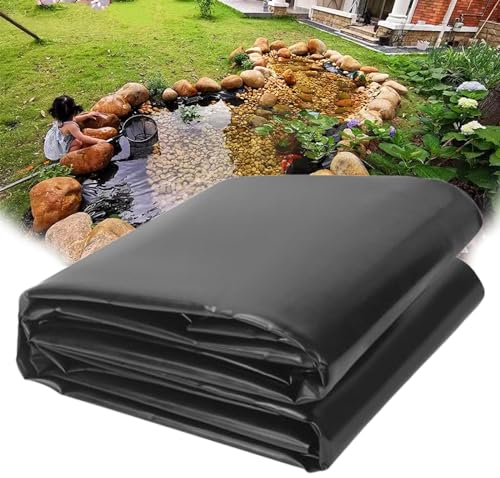 Epdm Teichfolie 2X2M,2X3M,3X3M,3X4M,4X4M,5X5M,6X10M,8X10M ReißFest Baufolie Wasserdicht Schwarze Folie Garten Schwimmteich Folie 0,2mm Dicke FüR BachläUfe,Koiteiche Folien,Aquakultur Unterlage