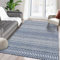 LuxFocus Maschinenwaschbarer In & Outdoor Teppich, Wasserfest Vintage Rutschfest Kurzflor Mit Modernem Design für Schlafzimmer Wohnzimmer Esszimmer Küche 120 x 170 cm Navy Blau