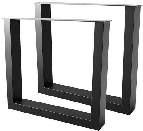 MetaloPro 2 Gambe del Tavolo in Metallo Estremo, Colore Nero, 72 cm, Piedini da Tavolo da Pranzo