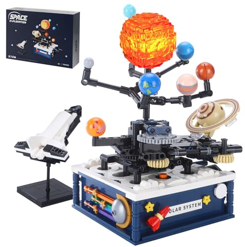 CAXIMSY Technic Erde Mond Sonne Sonnensystem Modell Technik Bausteine BausatzSet 775 Teile MOC Technic Klemmbausteine (solar System)