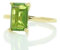 14K Gold Peridot Rechteck Edelstein Ring - August Birthstone Ring für Frauen - Smaragd Schliff Ring - Grüner Ring - Solitär Stein Ring