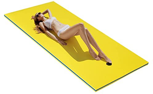 Schwimmende Wassermatte, Wasserschwimmunterlage, 3-lagige Seerosenunterlage aus Schaumstoff für Wasseraktivitäten und zum Entspannen