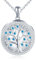 Yumilok femme collier arbre de vie évidée évidée évidée zircone bleue photo photo chaîne collier 925 argent sterling