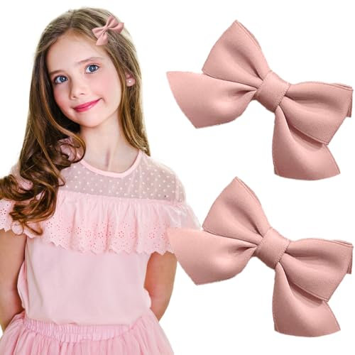 1 Paio Fiocco Capelli Donna, Fiocco Rosso Capelli, Mollette Capelli con Fiocco in Gros-grain, Accessori per Capelli Moda Ragazze, Accessori per Capelli Donne Natale Matrimonio Compleanno (Rosa)