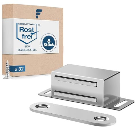 shinfly Türmagnet, Magnetschnäpper Schrankmagnete Schubladen Türschließer Türmagnet, Haltekraft 4kg,Magnete für Schranktüren 8 Stück Türmagnete, für Küchenschränke