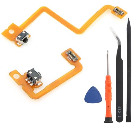 RongZy para Nintendo 3DS L/R Shoulder Button con Flexible Cable para Nintendo 3DS Botón de Hombro Izquierdo/Derecho Tecla de Cinta Cable Flexible Accesorios Repuesto con Herramientas de Reparación