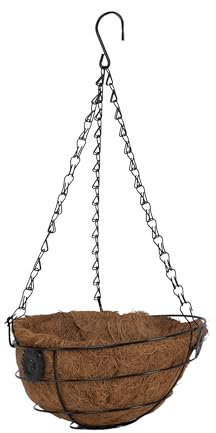 BESCH Macetero Colgante Fibra de Coco para Soporte de Macetas de Estilo Cadena para Colgar en habitación, salón o balcón 20 Ø x 10 cm