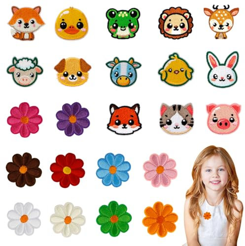 25 Piezas Parches Ropa Termoadhesivos Parches Termoadhesivos Bordados para ropa Infantil Lindo Parches Bordado Rodilleras Pantalones, para DIY Ropa Mochila Vaqueros, para Niño