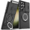 für Samsung Galaxy S23 Ultra Hülle mit Mag-Safe, S23 Ultra Hülle mit Magnetisch Ring Ständer Kameraschutz Case Schutzhülle Handytasche Handyhülle für Samsung S23 Ultra 5G (Schwarz)