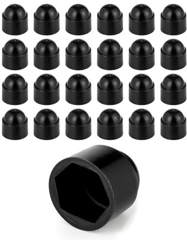 DOJA Barcelona Cache Ecrou - Pack 25 M12: Noire - Installation Facile, Ajustement Idéal - Cache Boulon Pour Montage Simple Et Sécurisé - Capuchon Plastique Offrant Protection Vis Et Finition