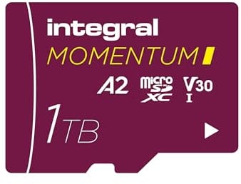 Integral Momentum I 1TB microSDXC Card - Up to 210MB/s Read, 180MB/s Write, V30, U3, A2-4K/5K UHD for GoPro, DJI Drones, Action & 360 Cams - Waterproof, Shockproof, Rugged