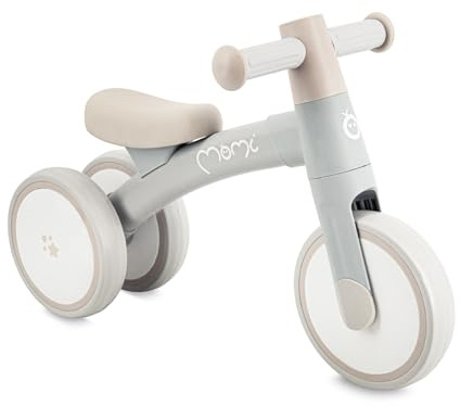 MoMi Tedi Kinderlaufrad für Mädchen und Jungen (max. Körpergewicht 25 kg), Mini-Laufdreirad mit pannensicheren Kunststoffrädern, Leichter Metallrahmen – 1,2kg