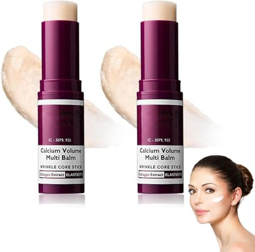 2 pezzi Calcium Volume Multi Balm Stick Balm Balsamo Oculare Multifunzionale Balsamo Arricchito Con Collagene Anti-Aging & Firming Skincare Stick Stringe La Pelle Ripara e Idrata