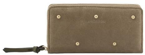 FREDsBRUDER Leder Geldbörse The Beaded Wallet Greyish Khaki grüngrau