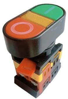 1 interruptor pulsador doble APBB-22 y 25N con reinicio automático, de arranque y parada, NO NC, con lámpara LED de 22 mm(DC24V)