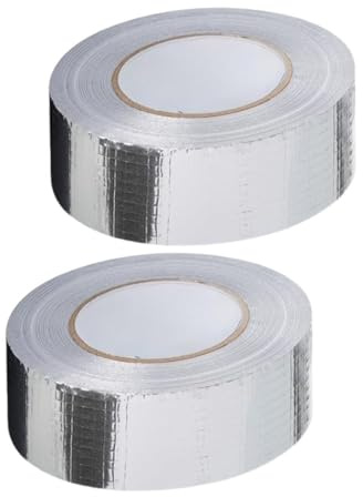 VERSTÄRKTES ALUMINIUMBAND Hitzebeständiges Wasserdichtes 2 Stück 48mm/45m