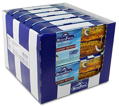 12er Sparpack Rügen Fisch Brathering in würziger Marinade (12 x 500 g) Dosenfisch, Fischbüchse