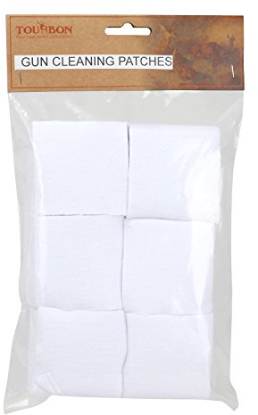 TOURBON Baumwolle Flanellpistole Reinigung Patches 300 Count für .38-.45 Kaliber
