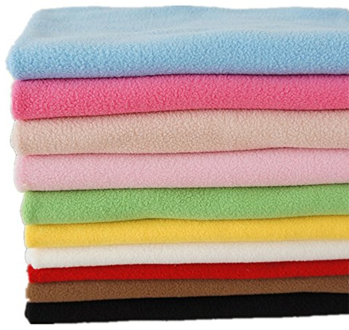 RayLineDo 10 STÜCKE 50 * 50 cm Einfarbig Gestrickte Polar Fleece Stoff Anti Pille Stoff Patchwork Polyester Plüsch Fleece Tuch Für DIY Nähen Handgemachte Puppen