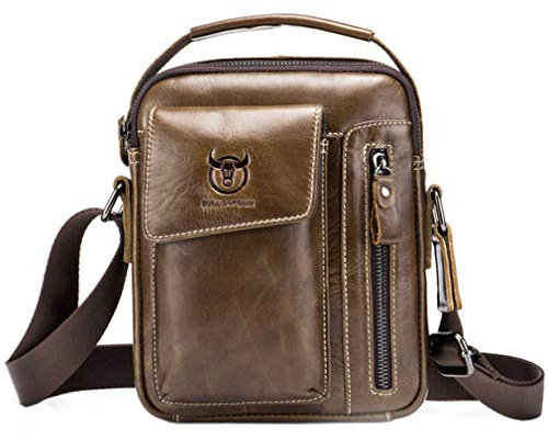 Xieben Business Leder Crossbody Reisetasche Schulter Umhängetasche für Herren Frauen Handyhalter Holster Travel Pack Bauchtasche Brieftasche Gürteltasche