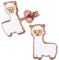 Kinder Ohrringe echt 925 Sterling Silber Mädchen Ohrstecker Alpaka Lama K679o Rosegold