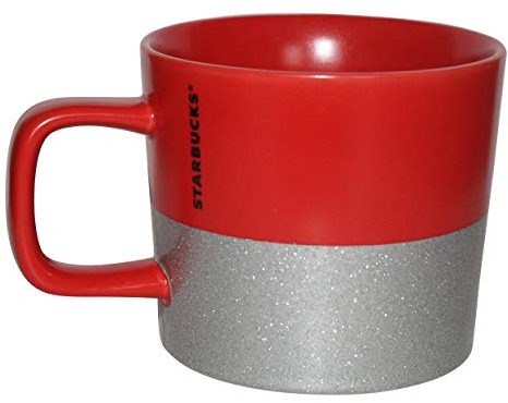 Starbucks Mug Red Dipped Glitter Glitzer Collectors Mug Tasse Rot