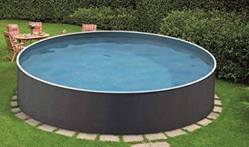 Poolprofi Azuro - Set di Piscine Rotonde in Rattan, Ø 3,60 m x 1,20 m, con Pellicola Lagoon da 0,5 mm, 360 x 120 cm