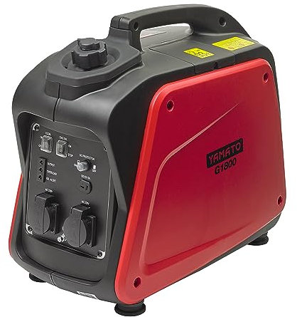 MOTOGENERATORE YAMATO INVERTER. Motore monocilindrico 4T a benzina silenziato da 99cc. Potenza max 1.8KW. Accensione a strappo. Serbatoio da 4.1lt.