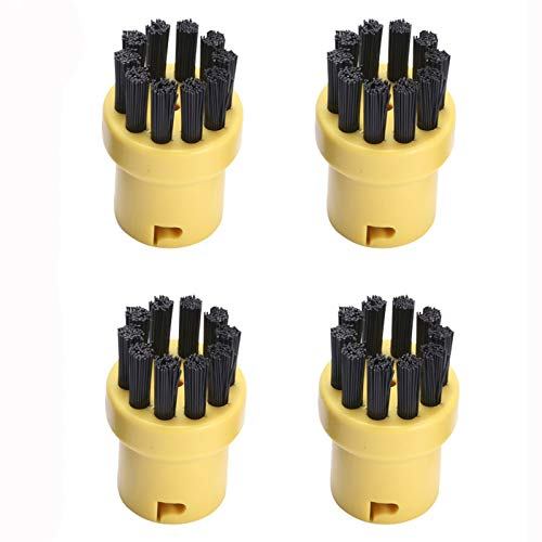 Huayuwa Lot de 4 brosses rondes de rechange pour nettoyeur vapeur Karcher SC1 SC2 SC3 SC4 SC5 SC7 (jaune et noir)