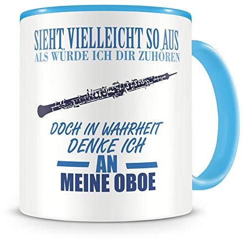Samunshi® Oboe Tasse mit Spruch Geschenk für Musiker Tasse Oboe Becher Kaffeebecher Lustige Tassen zum Geburtstag Teetasse hell blau 300ml