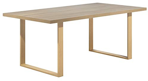 i-flair Esszimmertisch Macon 160x90 cm Kufentisch Holztisch Esstisch Kufengestell Tisch mit Tischplatte und Kufen - Eiche + Eiche