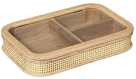 Atmosphera - Schmuckschatulle aus Rohrgeflecht - 28x5 cm - Schnur beige