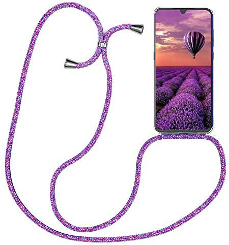SIMao Coque Compatible pour Oppo Find X3 Pro, Housse pour Smartphone à Porter au Cou - Étui à bandoulière Cordon - Lanyard Case Protection Complète, Étui en Silicone Transparent, Licorne