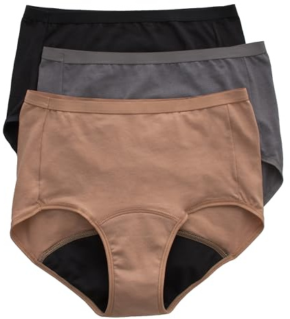 Hanes Women's Comfort, Period. Moderate Leaks Period Underwear, Moderate Protection, 3-Pack (Colors May Vary)