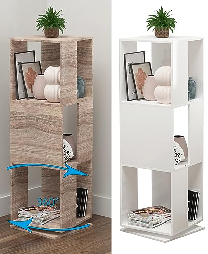 VCM Holzregal stehend | Bücherregal drehbar | Maße ca. H. 109 x B. 34 x T. 34 cm | Elegantes Regal | Büroregal – Stifta XL