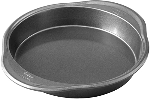 Wilton Advance Select - Molde redondo para tartas de 9 pulgadas; fabricado sin PFAS, asas extendidas, antideformación, antiadherente con revestimiento de silicona DuraLast™ (acero)