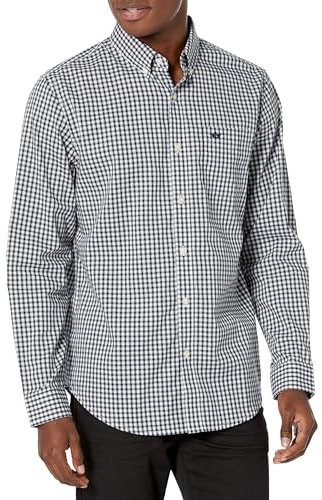 Dockers Camisa de manga larga para hombre, ajuste clásico, sin planchado, con protección antimanchas, Blazer azul marino a cuadros, X-Large
