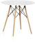 duehome | Mesa Redonda de Comedor Fija, Mesa Salon o Cocina, Modelo Tower, Acabado en Blanco y Madera, Medidas: 80 cm (Largo) x 80 cm (Ancho) x 75 cm (Alto)